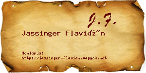 Jassinger Flavián névjegykártya